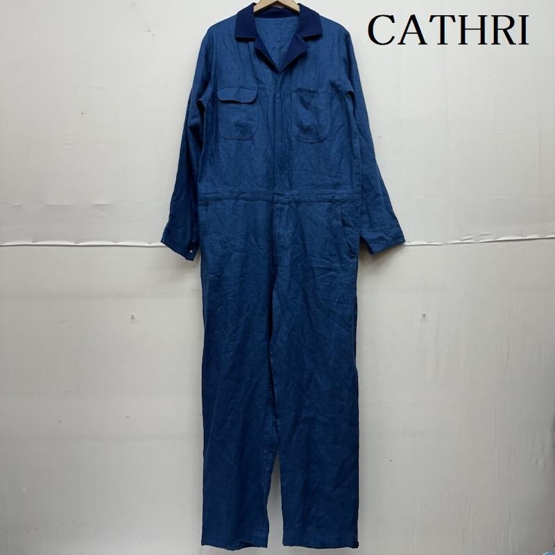 古着 USED ワンピース・ドレス・オールインワン ワンピース・ドレス・オールインワン CATHRI BEAMS 別注 Navy Rose リネン オールインワン 69-17-0008-120 M 紺 / ネイビー / navy メンズ USED 古着 中古 50138075