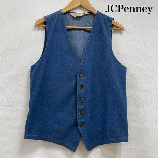 ジェーシーペニー JCPENNEY ベスト ベスト 70 s 70年代 三角タグ デニム ベスト ヴィンテージ 40 無地 インディゴ / インディゴ / Indigo メンズ USED 古着 中古 50138157