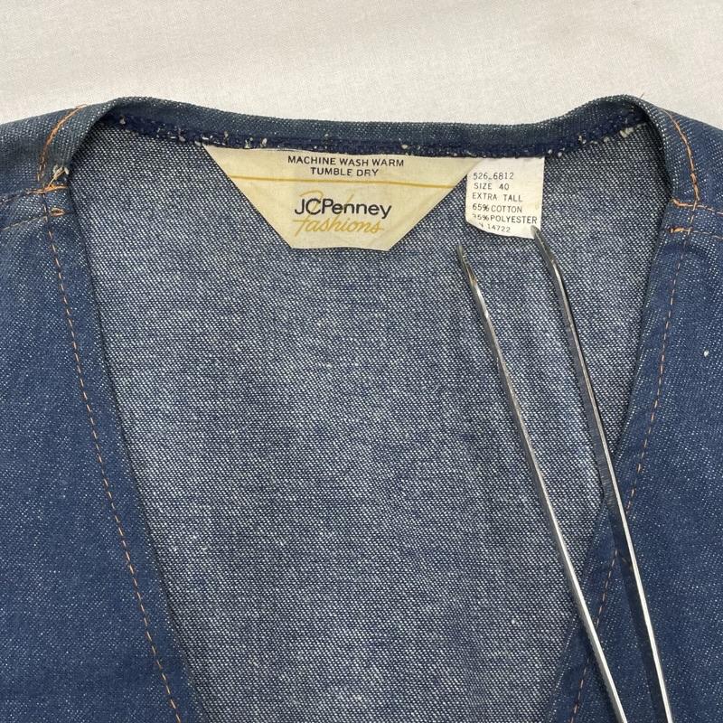ジェーシーペニー JCPENNEY ベスト ベスト 70 s 70年代 三角タグ デニム ベスト ヴィンテージ 40 無地 インディゴ / インディゴ / Indigo メンズ USED 古着 中古 50138157
