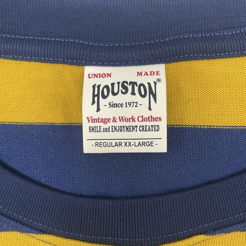 ヒューストン HOUSTON Tシャツ 長袖 22254 BORDER L/S TEE ボーダー長袖Tシャツ BLU YEL ブルー イエロー XXL 青 / ブルー / blue X 黄 / イエロー / yellow メンズ USED 古着 中古 50138278