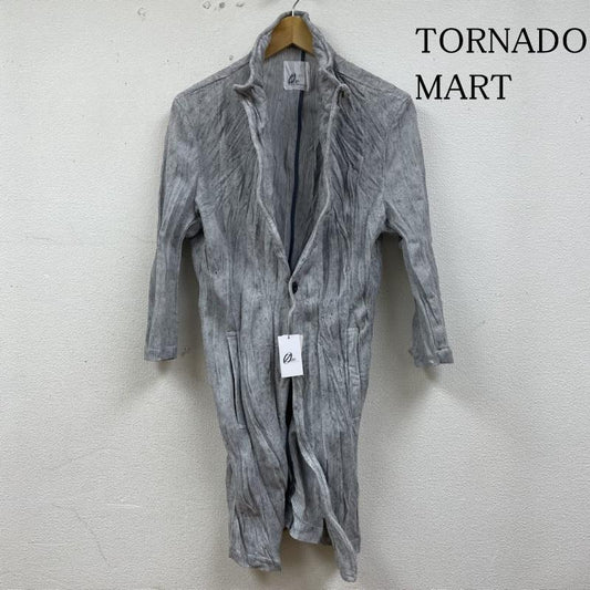 トルネードマート TORNADO MART ジャケット、上着 ジャンパー、ブルゾン Zero リネン メランジラッセル スタンド ブルゾン ジャケット カーディガン 襟 ワイヤー L 無地 灰 / グレー / gray メンズ USED 古着 中古 50138293