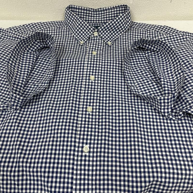ラルフローレン RALPHLAUREN シャツ、ブラウス 半袖 半袖 シャツ 90s Ralph lauren ギンガムチェック ブラウス Shirt ロゴ 刺繍 ワンポイント 大きめ ビッグシルエット XXL ロゴ、文字 X 刺繍 X ワンポイント X チェック 青 / ブルー / blue X 白 / ホワイト / white メンズ USED 古着 中古 50138305