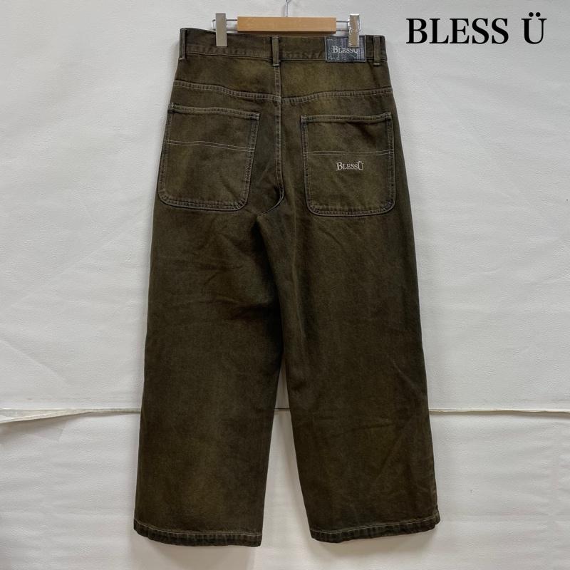 古着 USED パンツ デニム、ジーンズ BLESSU バギー デニム ワイド ダークブラウン BU0096 M ワンポイント X ロゴ、文字 X 刺繍 メンズ USED 古着 中古 50138331