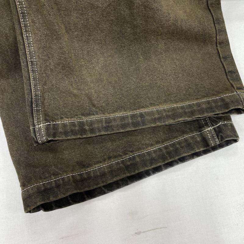 古着 USED パンツ デニム、ジーンズ BLESSU バギー デニム ワイド ダークブラウン BU0096 M ワンポイント X ロゴ、文字 X 刺繍 メンズ USED 古着 中古 50138331