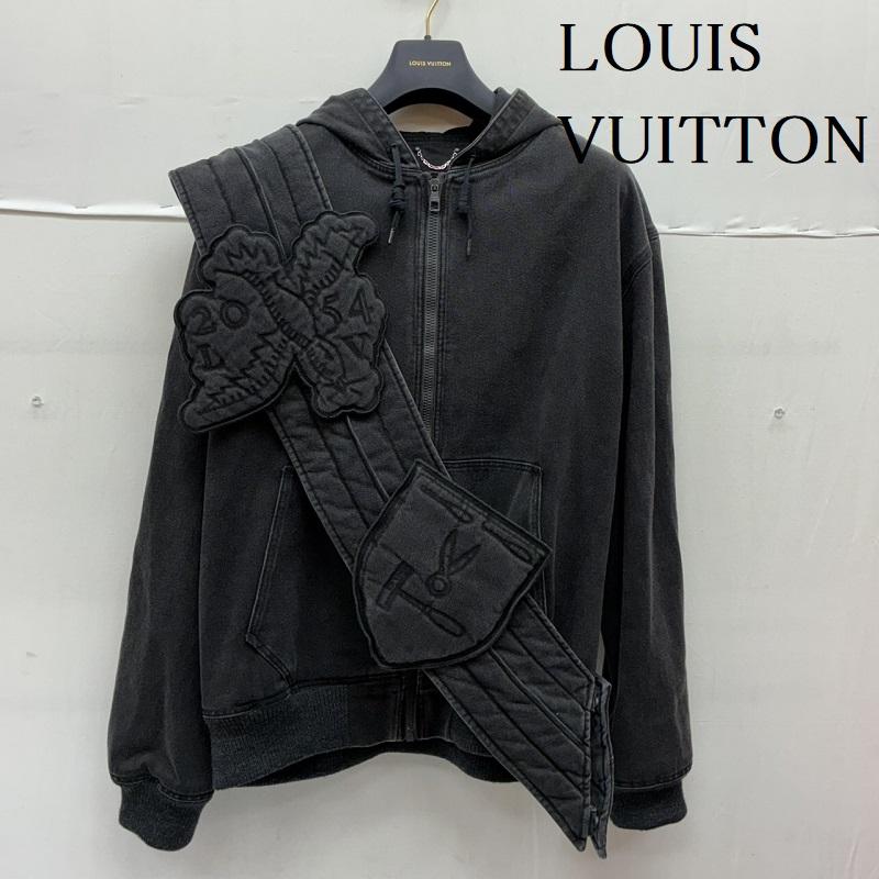ルイヴィトン LOUIS VUITTON ジャケット、上着 ジャンパー、ブルゾン 21ss ジップ スロー デニム フーディ ウィズ サッシュアンドパッチ HHA61WRDH 52 チャコールグレー / チャコールグレー / メンズ USED 古着 中古 50138366