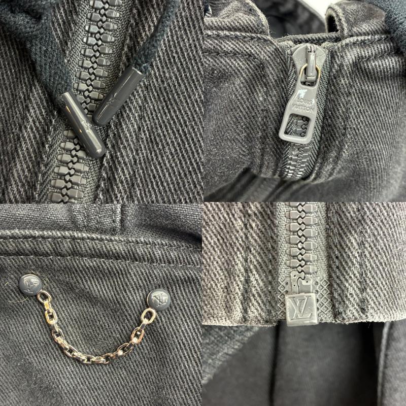 ルイヴィトン LOUIS VUITTON ジャケット、上着 ジャンパー、ブルゾン 21ss ジップ スロー デニム フーディ ウィズ サッシュアンドパッチ HHA61WRDH 52 チャコールグレー / チャコールグレー / メンズ USED 古着 中古 50138366