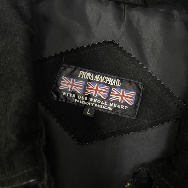 レザー レザー ジャケット、上着 レザージャケット FIONA MACPHAIL フィオナマックファイル 豚革 ピッグスキン black L L 無地 黒 / ブラック / black メンズ USED 古着 中古 50138391