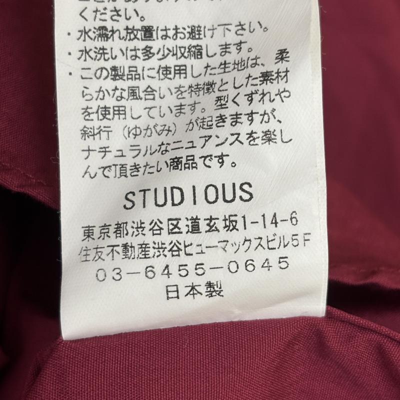 ステュディオス STUDIOUS シャツ、ブラウス 半袖 ST-13010008 日本製 ワンポイント Sロゴ 刺繍 半袖 シャツ えんじ色 ワインレッド M えんじ / ワインレッド / dark red メンズ USED 古着 中古 50138396