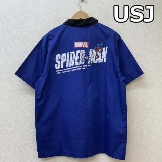 古着 USED シャツ、ブラウス 半袖 Universal Studios Japan USJ スパイダーマン プリント オープンカラー ボックス 半袖 シャツ ユニセックス 青 ブルー L 青 / ブルー / blue メンズ USED 古着 中古 50138406