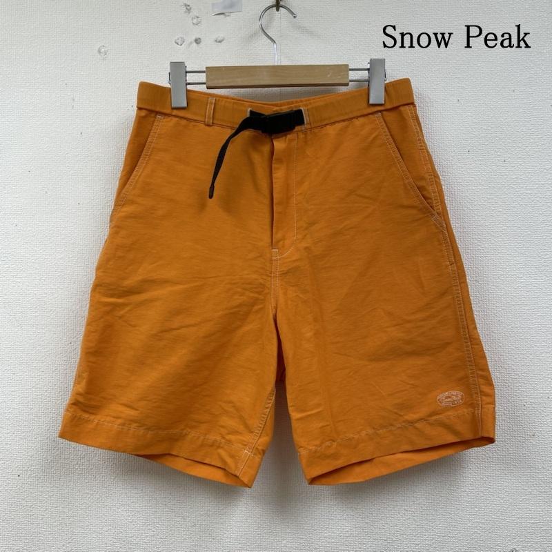 スノーピーク Snow Peak パンツ ショートパンツ Light Mountain Cloth Shorts PA-22SU102 ショート ハーフ パンツ アウトドア キャンプ ベルト 軽量 撥水 M ロゴ、文字 X 刺繍 橙 / オレンジ / orange メンズ USED 古着 中古 50138431