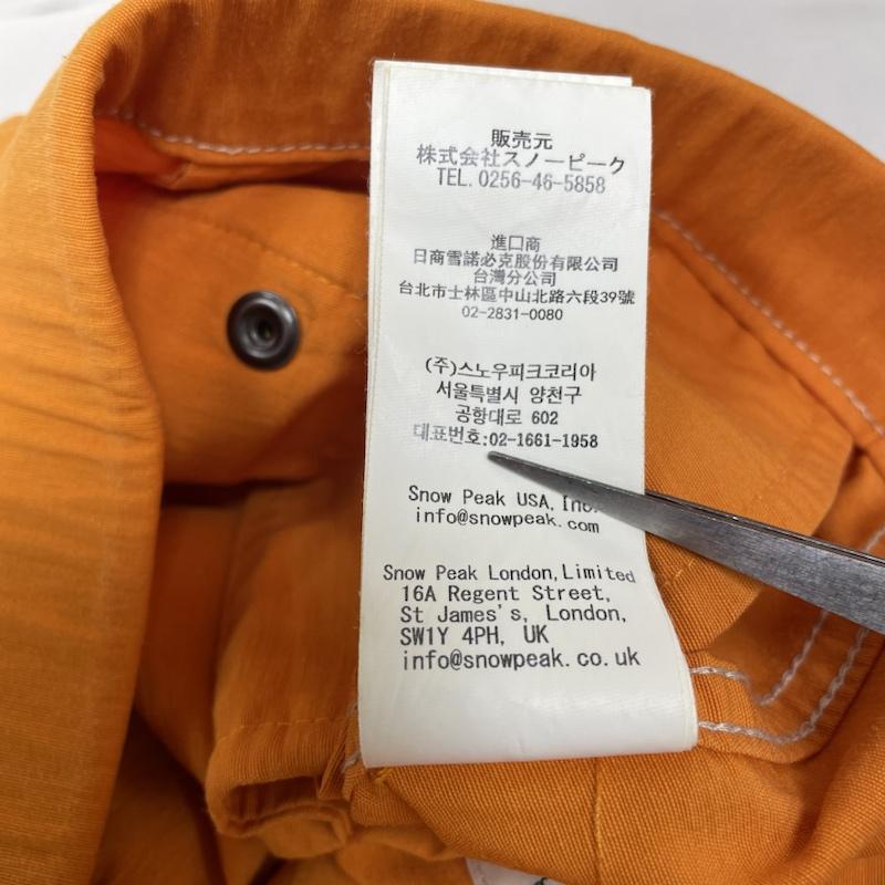 スノーピーク Snow Peak パンツ ショートパンツ Light Mountain Cloth Shorts PA-22SU102 ショート ハーフ パンツ アウトドア キャンプ ベルト 軽量 撥水 M ロゴ、文字 X 刺繍 橙 / オレンジ / orange メンズ USED 古着 中古 50138431