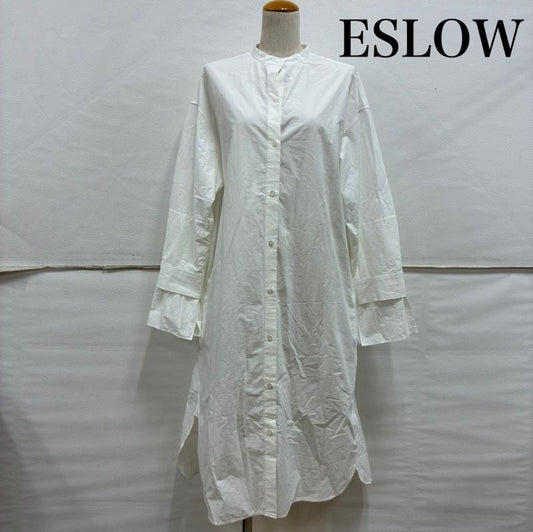 古着 USED ワンピース ロングスカート ESLOW エスロー シャツ ワンピース ロング 長袖 - 無地 白 / ホワイト / white レディース USED 古着 中古 50138442