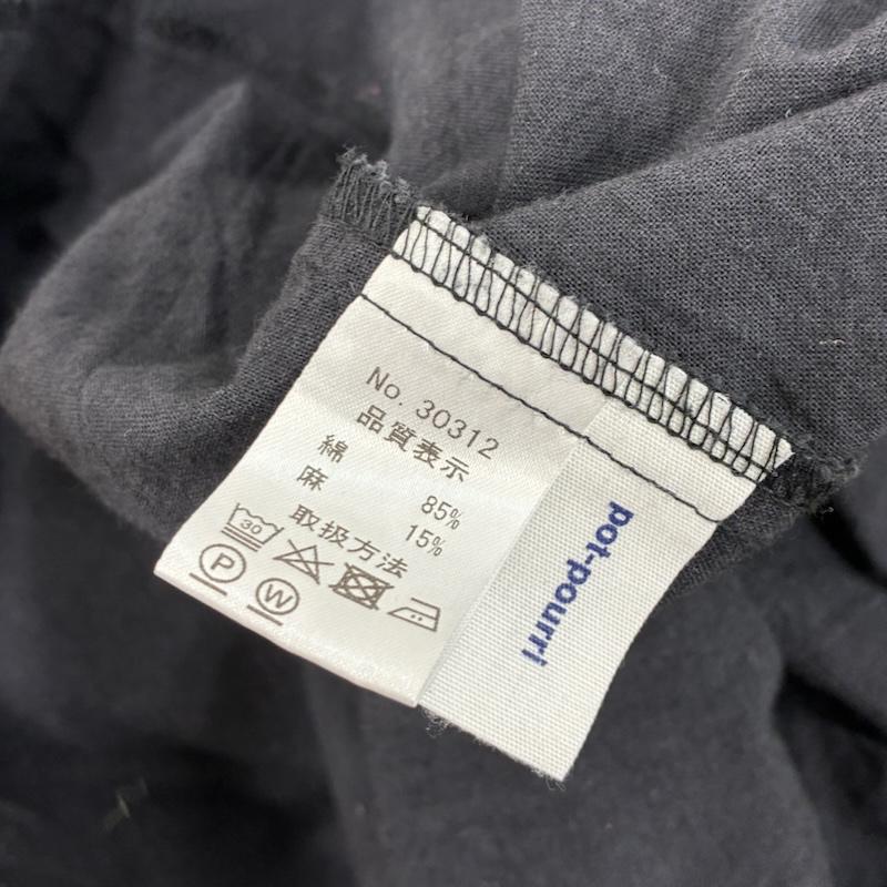 ポプリ Pot-Pourri ワンピース ロングスカート 長袖 ロング ワンピース コットン リネン - 無地 紺 / ネイビー / navy レディース USED 古着 中古 50138444