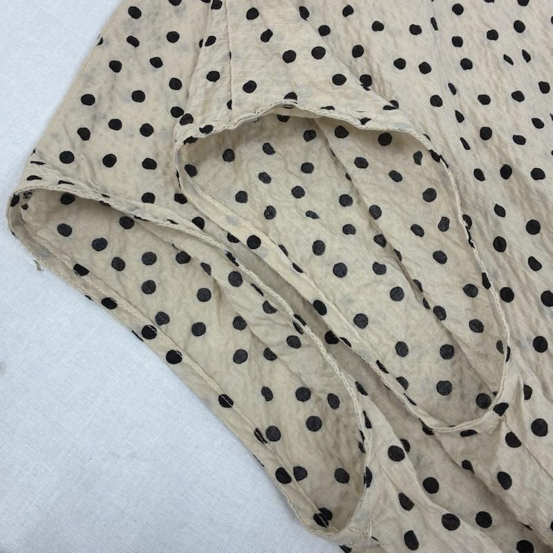 古着 USED ワンピース ロングスカート somewear clothing サムウェアクロージング 2way フレンチ スリーブ ノーカラー 水玉 ドット ロング ワンピース - ドット ベージュ / ベージュ / beige X 黒 / ブラック / black レディース USED 古着 中古 50138446
