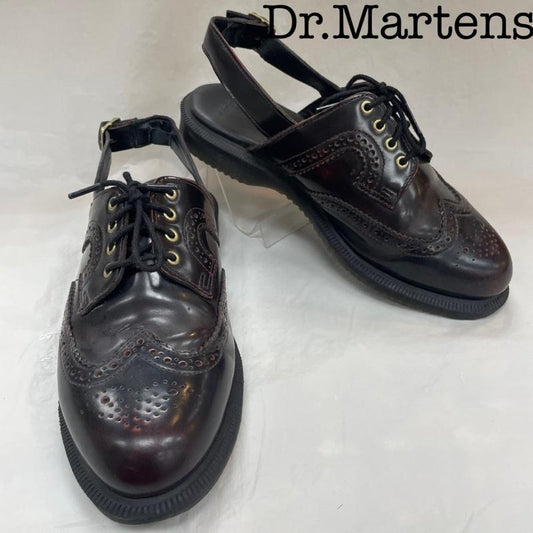 ドクターマーチン Dr.Martens スリッポン スリッポン AW006 CK 11 S GEORGIANA 4ホール レザー バック ストラップ ブローグ シューズ バーガンディ UK：6 えんじ / ワインレッド / dark red レディース USED 古着 中古 50138457