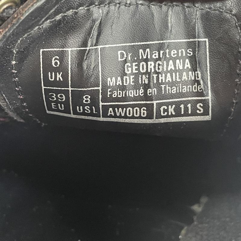 ドクターマーチン Dr.Martens スリッポン スリッポン AW006 CK 11 S GEORGIANA 4ホール レザー バック ストラップ ブローグ シューズ バーガンディ UK：6 えんじ / ワインレッド / dark red レディース USED 古着 中古 50138457