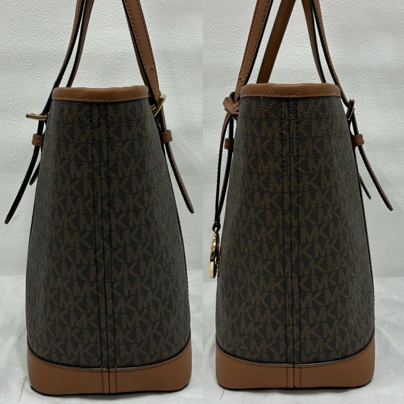 マイケルコース MICHAEL KORS トートバッグ トートバッグ JET SET TRAVEL ジップ トートバッグ A4収納 肩掛け ゴールド金具 - 総柄 X ロゴ、文字 茶 / ブラウン / brown X 金 / ゴールド / gold color レディース USED 古着 中古 50138470