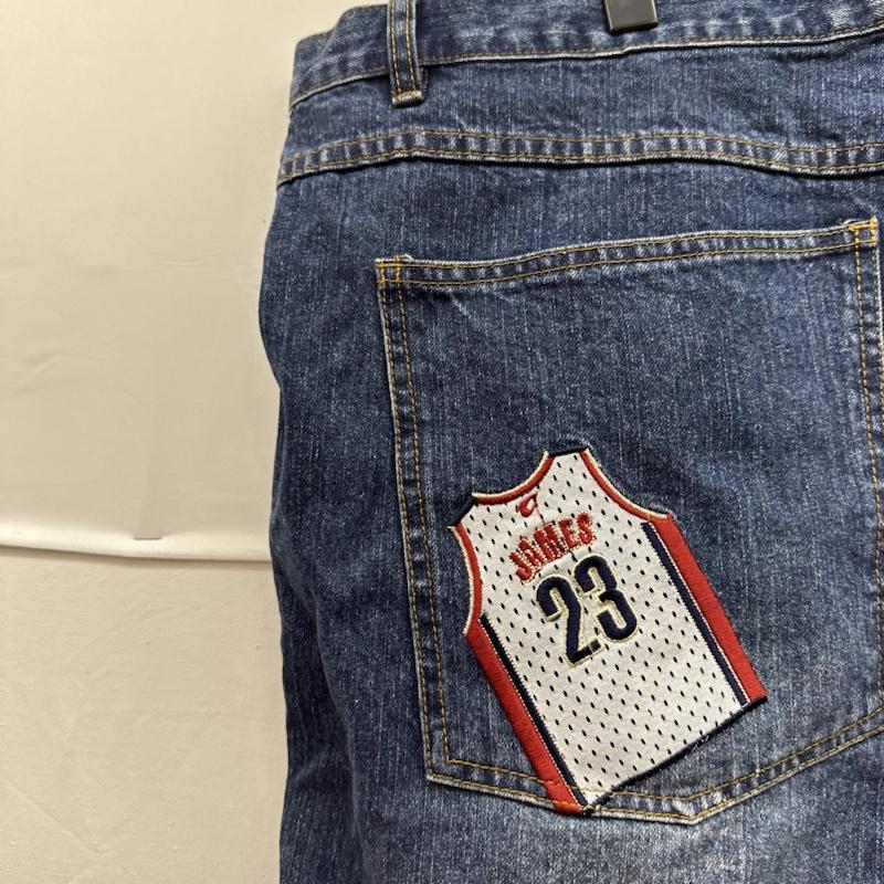 古着 USED パンツ デニム、ジーンズ W44 UNK DENIM NBA 極太 バギー デニム パンツ Cavaliers キャバリアーズ レブロン ジェームズ 44インチ インディゴ / インディゴ / Indigo メンズ USED 古着 中古 50138496