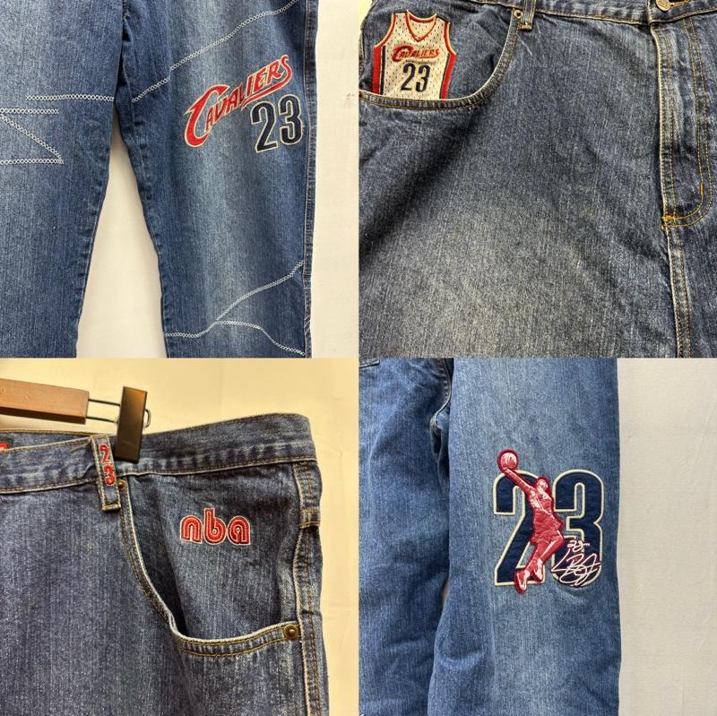 古着 USED パンツ デニム、ジーンズ W44 UNK DENIM NBA 極太 バギー デニム パンツ Cavaliers キャバリアーズ レブロン ジェームズ 44インチ インディゴ / インディゴ / Indigo メンズ USED 古着 中古 50138496