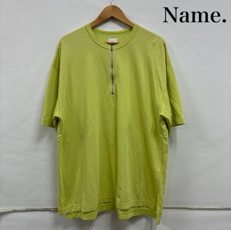 ネーム Name. Tシャツ 半袖 18ss ハーフジップ クルーネック オーバーサイズ Tシャツ 1 黄緑 / イエローグリーン / メンズ USED 古着 中古 50138507