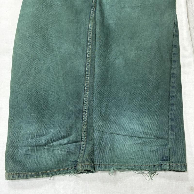 リーバイス Levi s パンツ デニム、ジーンズ 505 レギュラーフィット 00 s 2007年製 後染め カラー デニム パンツ 36インチ ワンポイント X ロゴ、文字 緑 / グリーン / green メンズ USED 古着 中古 50138516