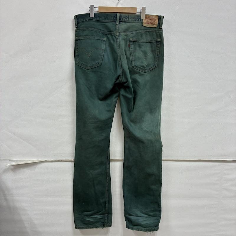 リーバイス Levi s パンツ デニム、ジーンズ 505 レギュラーフィット 00 s 2007年製 後染め カラー デニム パンツ 36インチ ワンポイント X ロゴ、文字 緑 / グリーン / green メンズ USED 古着 中古 50138516