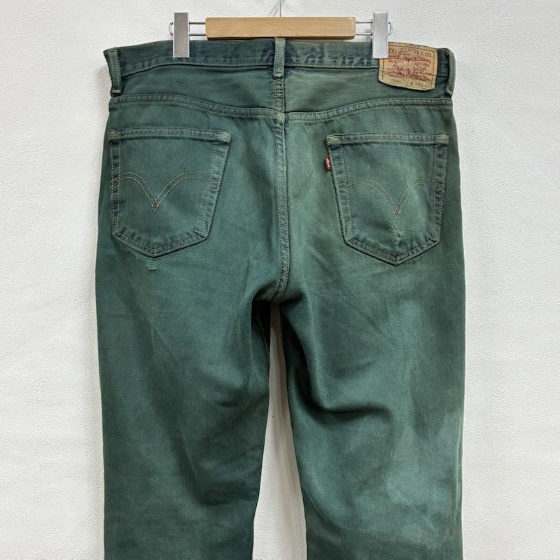 リーバイス Levi s パンツ デニム、ジーンズ 505 レギュラーフィット 00 s 2007年製 後染め カラー デニム パンツ 36インチ ワンポイント X ロゴ、文字 緑 / グリーン / green メンズ USED 古着 中古 50138516
