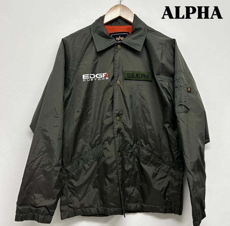 アルファ ALPHA ジャケット、上着 ジャンパー、ブルゾン コーチジャケット プリント EDGE CUSTOMES Luxz EDGE CUSTOMS S プリント カーキ / カーキ / khaki メンズ USED 古着 中古 50138556