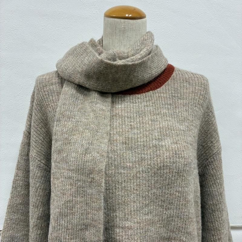ジャーナルスタンダード JOURNAL STANDARD ニット、セーター 長袖 マフラー セット マルチ ボーダー PO プルオーバー ニット セーター タグ付き FREE ベージュ / ベージュ / beige X 橙 / オレンジ / orange レディース USED 古着 中古 50138578