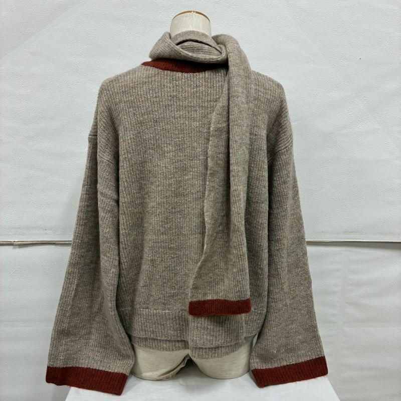 ジャーナルスタンダード JOURNAL STANDARD ニット、セーター 長袖 マフラー セット マルチ ボーダー PO プルオーバー ニット セーター タグ付き FREE ベージュ / ベージュ / beige X 橙 / オレンジ / orange レディース USED 古着 中古 50138578