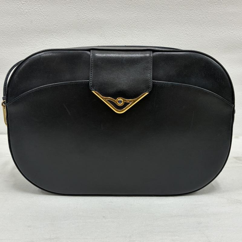 カルティエ Cartier ショルダーバッグ ショルダーバッグ オールド サファイアライン レザー ショルダーバッグ 斜め掛け クロスボディ ゴールド金具 - 紺 / ネイビー / navy X 金 / ゴールド / gold color レディース USED 古着 中古 50138585