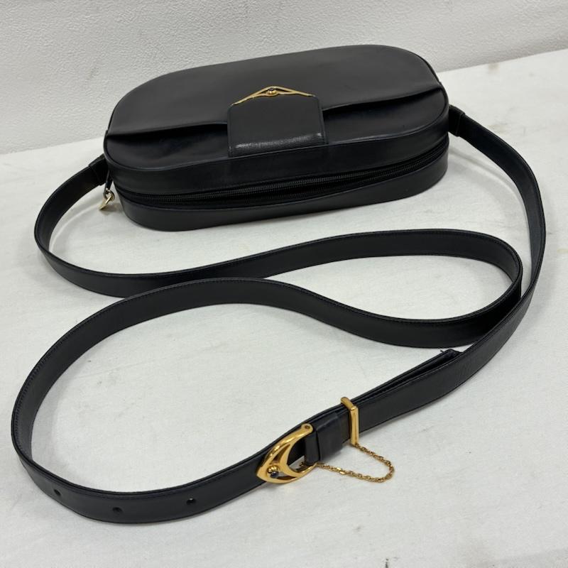 カルティエ Cartier ショルダーバッグ ショルダーバッグ オールド サファイアライン レザー ショルダーバッグ 斜め掛け クロスボディ ゴールド金具 - 紺 / ネイビー / navy X 金 / ゴールド / gold color レディース USED 古着 中古 50138585