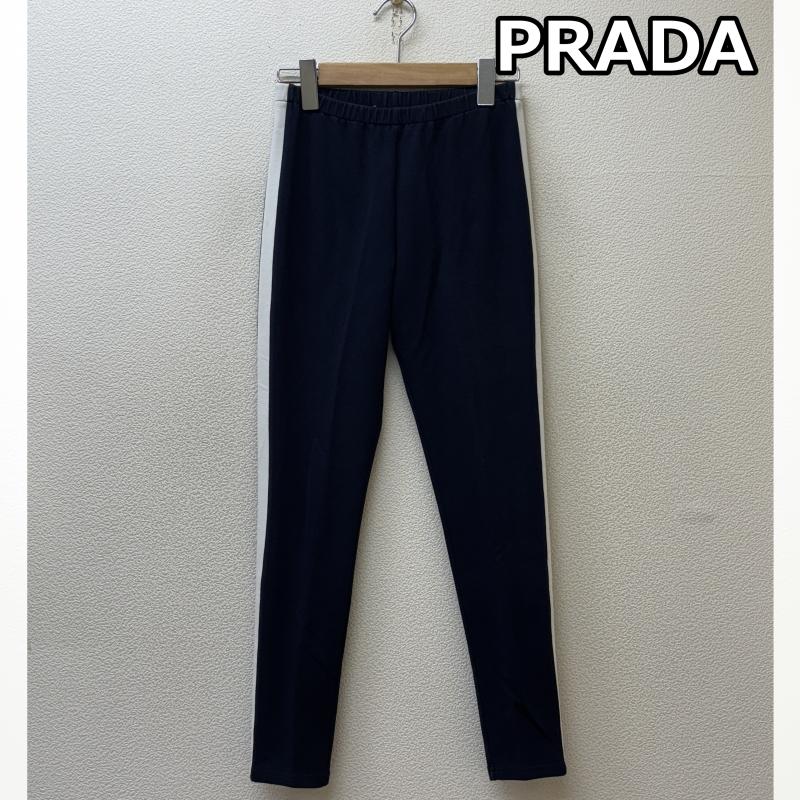 プラダ PRADA ボトムス ボトムス サイドライン スリム ジャージ トラック パンツ 紺 ネイビー XS 紺 / ネイビー / navy レディース USED 古着 中古 50138616