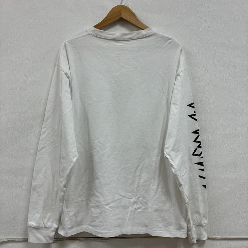 フラグスタフ FLAGSTUFF Tシャツ 長袖 21AW フロント 袖プリント 長袖 Tシャツ ロンT L プリント 白 / ホワイト / white X 黒 / ブラック / black メンズ USED 古着 中古 50138639