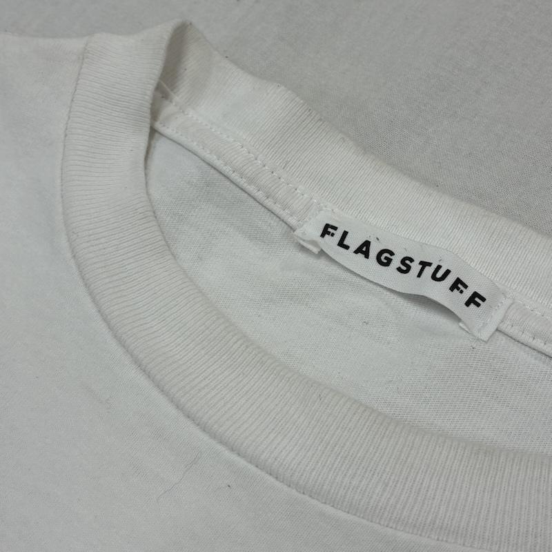 フラグスタフ FLAGSTUFF Tシャツ 長袖 21AW フロント 袖プリント 長袖 Tシャツ ロンT L プリント 白 / ホワイト / white X 黒 / ブラック / black メンズ USED 古着 中古 50138639