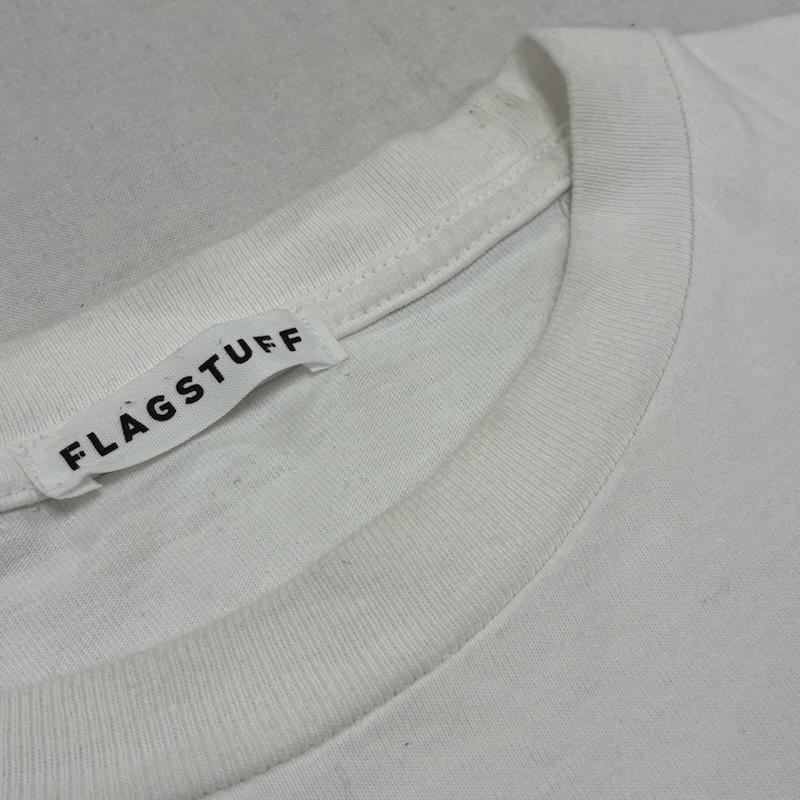 フラグスタフ FLAGSTUFF Tシャツ 長袖 21AW フロント 袖プリント 長袖 Tシャツ ロンT L プリント 白 / ホワイト / white X 黒 / ブラック / black メンズ USED 古着 中古 50138639