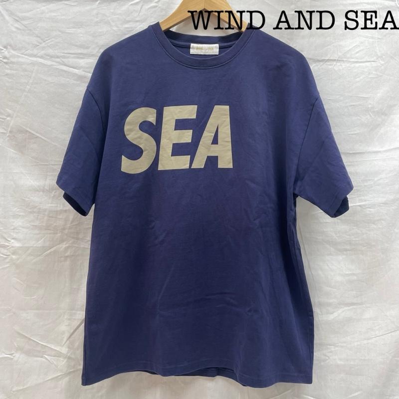 ウィンダンシー WIND AND SEA Tシャツ 半袖 WDS-SEA-22S-02 S/S T-SHIRT ロゴ プリント Navy-Sand NVY ネイビー コットン L 紺 / ネイビー / navy メンズ USED 古着 中古 50138669
