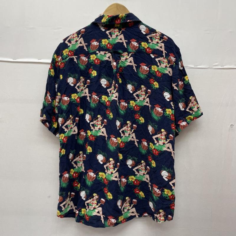 古着 USED シャツ、ブラウス 半袖 Junction West アロハ シャツ レーヨン 総柄 水着 レディー プリント 半袖 ハワイアン L 総柄 X プリント X  紺 / ネイビー / navy X マルチカラー / マルチカラー / multicolor メンズ USED 古着 中古 50138688