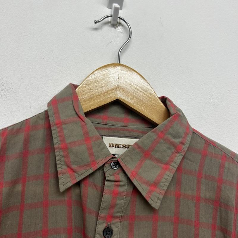 ディーゼル DIESEL シャツ、ブラウス 長袖 DISEL チェックシャツ ダブルポケット XS チェック 桃 / ピンク / pink X ベージュ / ベージュ / beige レディース USED 古着 中古 50138693