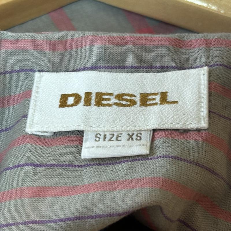 ディーゼル DIESEL シャツ、ブラウス 長袖 DISEL チェックシャツ ダブルポケット XS チェック 桃 / ピンク / pink X ベージュ / ベージュ / beige レディース USED 古着 中古 50138693