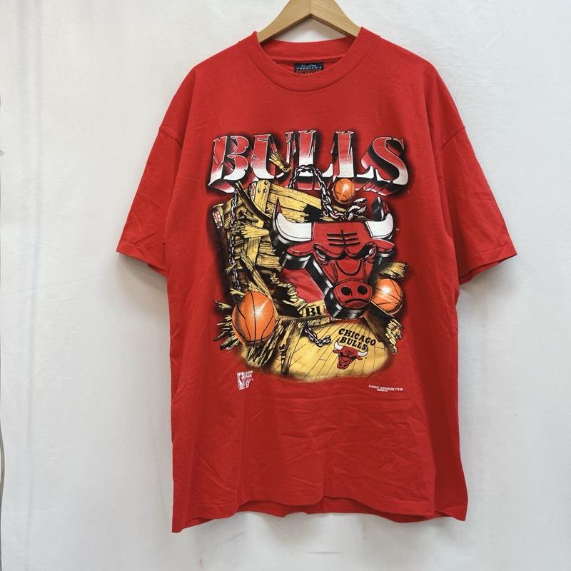 ヴィンテージ VINTAGE Tシャツ 半袖 90s NBA CHICAGO BULLS シカゴブルズ Tシャツ USA製 L 赤 / レッド / red メンズ USED 古着 中古 50138695