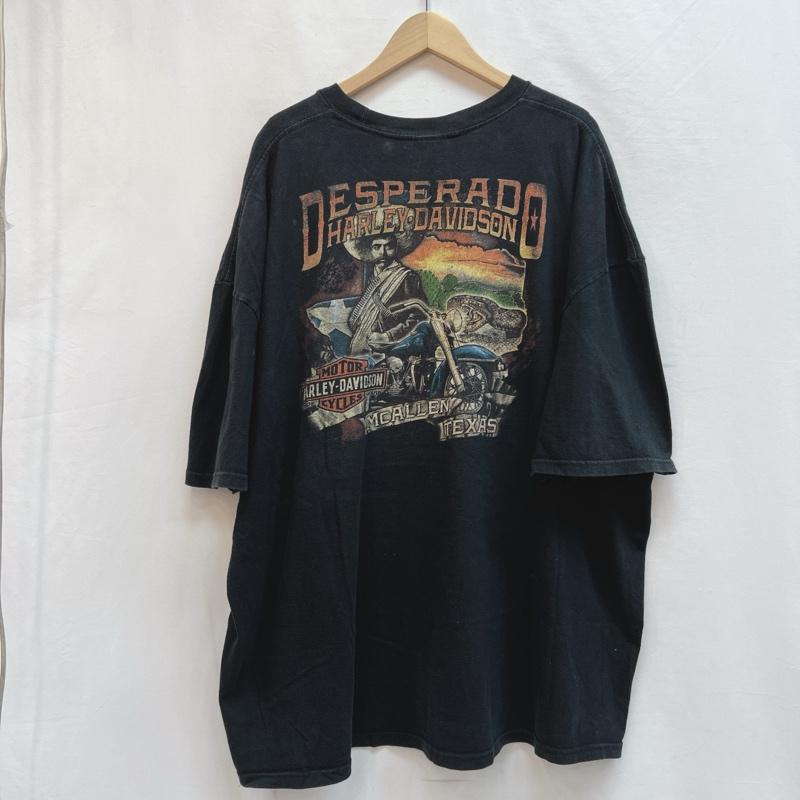ハーレーダビッドソン Harley-Davidson Tシャツ 半袖 両面プリント スカル Ｔシャツ ビッグサイズ 4XL - 黒 / ブラック / black メンズ USED 古着 中古 50138711
