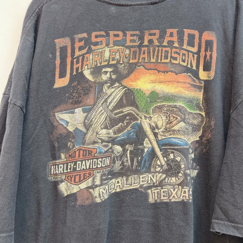 ハーレーダビッドソン Harley-Davidson Tシャツ 半袖 両面プリント スカル Ｔシャツ ビッグサイズ 4XL - 黒 / ブラック / black メンズ USED 古着 中古 50138711