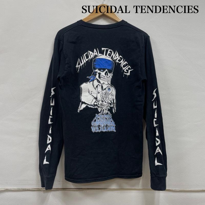 ヘインズ HANES Tシャツ 長袖 Suicidal Tendencies スイサイダルテンデンシーズ 00 s 4面プリント バンドT ロックT S ロゴ、文字 X プリント 黒 / ブラック / black メンズ USED 古着 中古 50138734