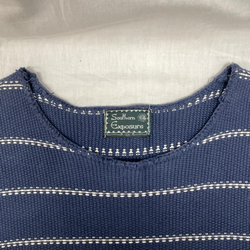 古着 USED ニット、セーター 長袖 24502 Southern Exposure コットン ラミー ニット NVY ネイビー - 紺 / ネイビー / navy X 白 / ホワイト / white レディース USED 古着 中古 50138754