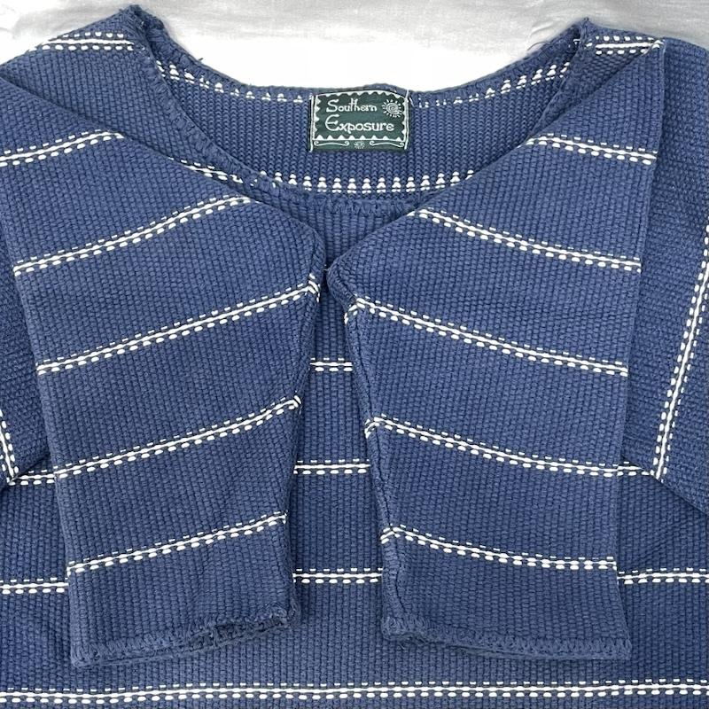 古着 USED ニット、セーター 長袖 24502 Southern Exposure コットン ラミー ニット NVY ネイビー - 紺 / ネイビー / navy X 白 / ホワイト / white レディース USED 古着 中古 50138754