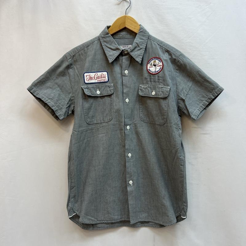ワコマリア WACKO MARIA シャツ、ブラウス 半袖 バニーガール 刺繍 ワッペン ワークシャツ M 灰 / グレー / gray メンズ USED 古着 中古 50138780