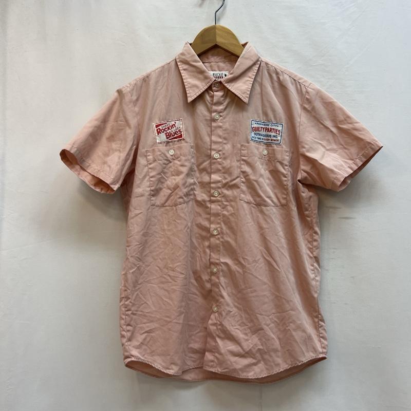 ワコマリア WACKO MARIA シャツ、ブラウス 半袖 バック刺繍 ワークシャツ S 桃 / ピンク / pink メンズ USED 古着 中古 50138781