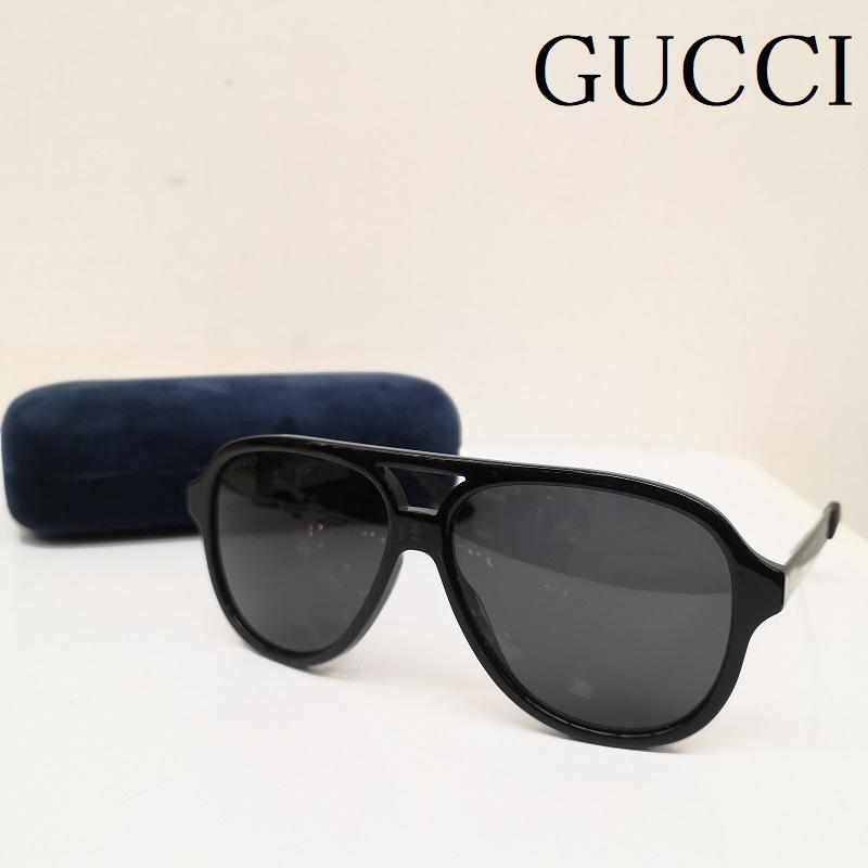 グッチ GUCCI めがね・サングラス サングラス ダブルブリッジ サングラス GG0688S 001 59□14 145 - 黒 / ブラック / black メンズ USED 古着 中古 50138833