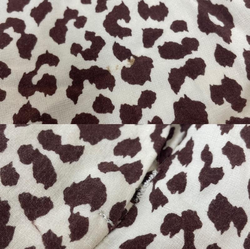 ロク 6BEAUTY&YOUTH パンツ ワークパンツ、ペインターパンツ LEOPARD PRINT PANTS レオパード ヒョウ柄 テーパード パンツ サイドファスナー リネン 麻 8614-202-0172 34 ヒョウ柄・レオパード柄 白 / ホワイト / white X 茶 / ブラウン / brown レディース USED 古着 中古 50138852